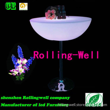 LED Round High Table with Glass